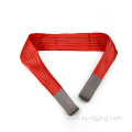 Red 100% Polyester Lifting Slings 5Ton Webbing Sling